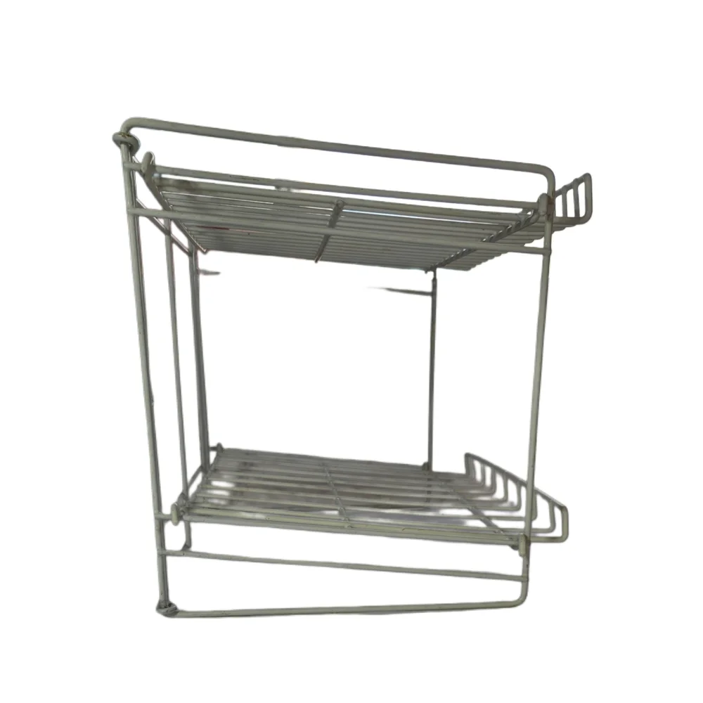 Vintage White Metal Wire Storage Rack